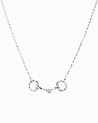 Silver Western Double Linked Horsebit Necklace