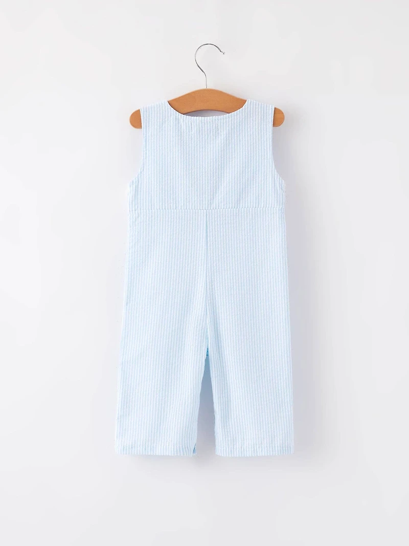4th of july Star Embroidery Smock Boys Romper