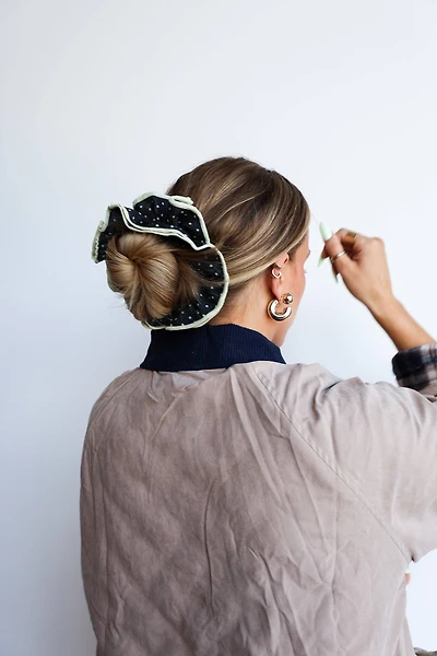 Cream Polka Dot Corset Scrunchie