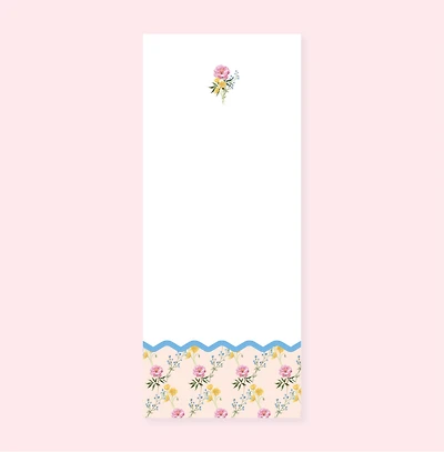 Watercolor Floral Ric Rac List Notepad