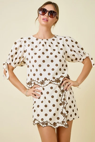 Brown Polka Dot Set
