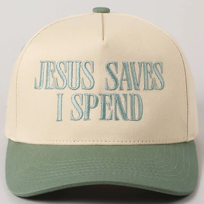 Green Jesus Saves I Spend Hat