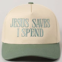 Green Jesus Saves I Spend Hat