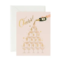 Champagne Tower Cheers Card