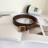 Brown Square Buckle Belt