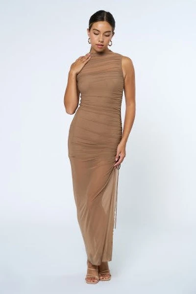 Tan Sheer Maxi Dress