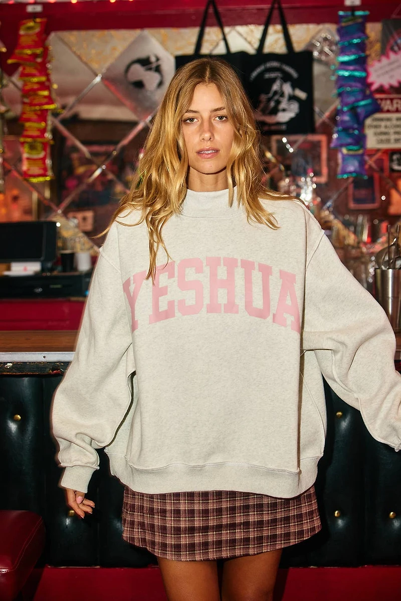 Gray YESHUA & YHWH Mockneck