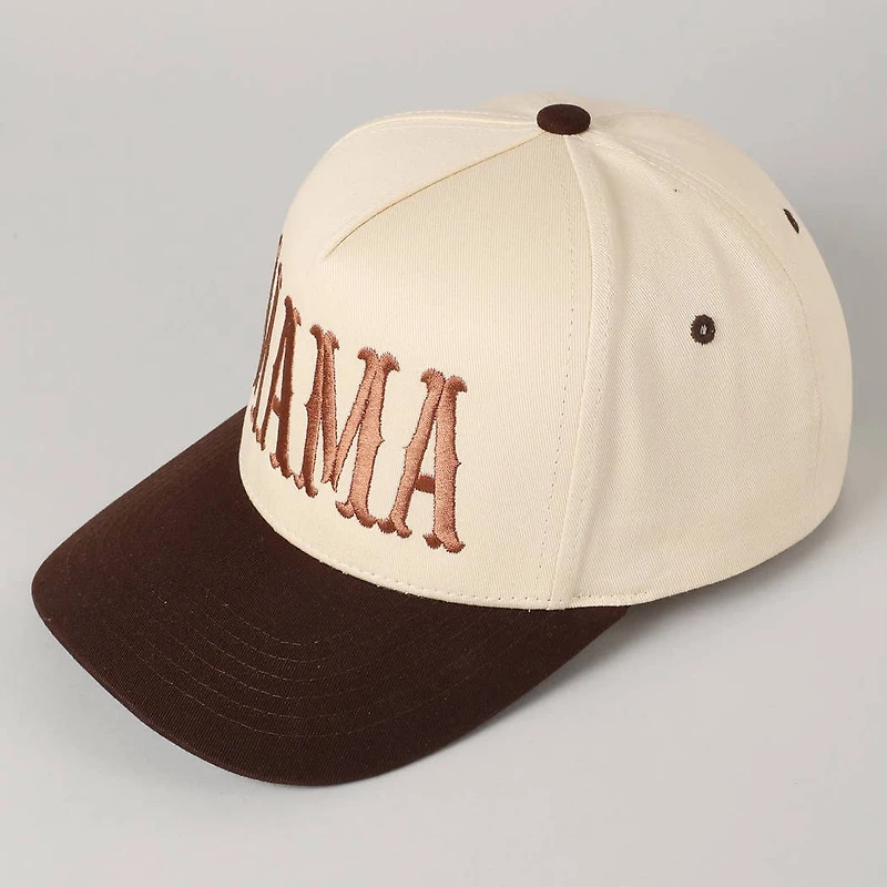 MAMA Embroidery Baseball Cap/ Brown