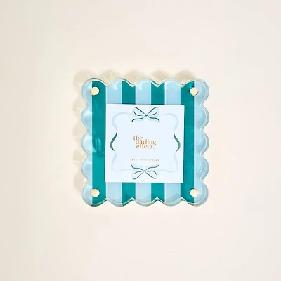 Acrylic Picture Frame–Sicily Stripes Teal