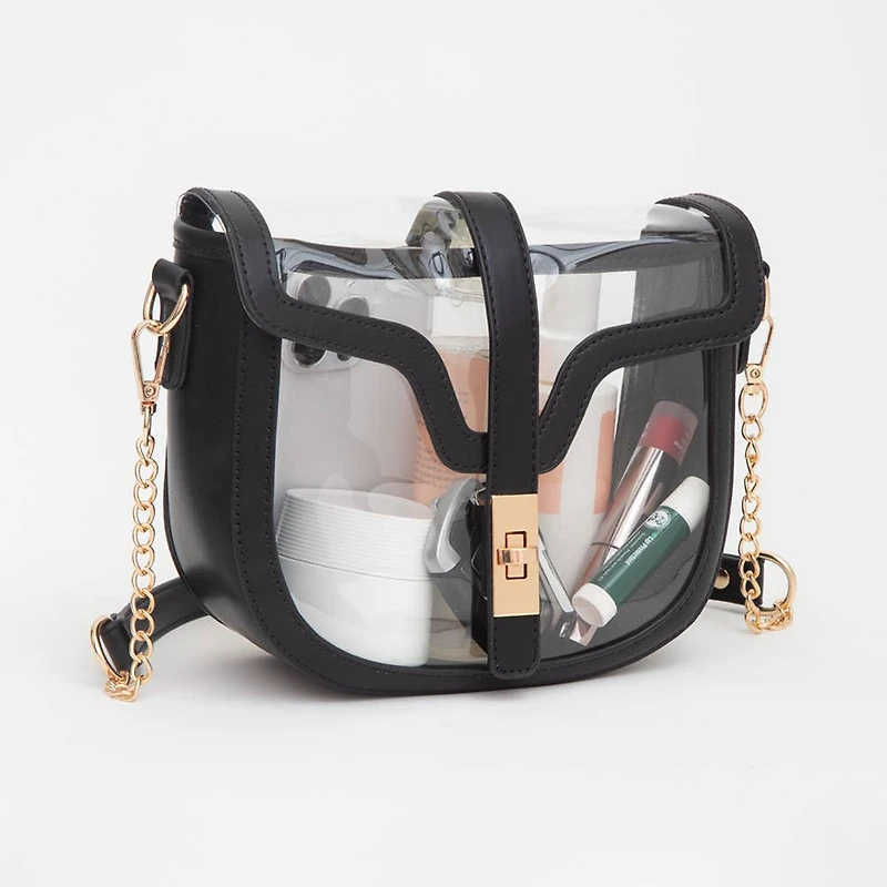 Clear Transparent Saddle Bag
: Gold