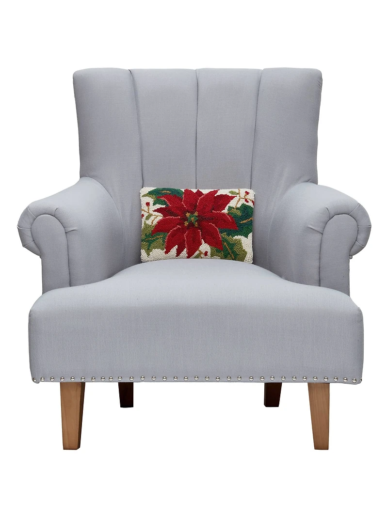 Christmas Poinsettia Hook Pillow