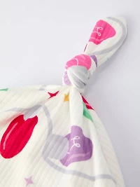 Christmas Colorful Light Bulb Baby Girls Romper with Hat