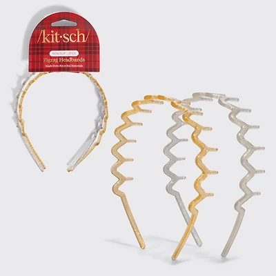 Recycled Plastic Zigzag Headbands 2pc Set