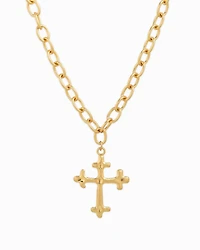 Bold Oval Chain Cross Necklace