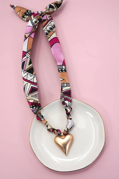 Heart Handmade Scarf Charm Necklace