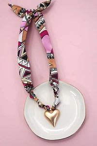 Heart Handmade Scarf Charm Necklace