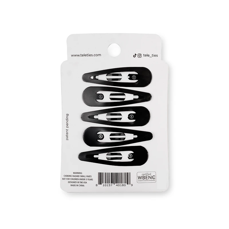 Snap Clip | Jet Black | 6 Count