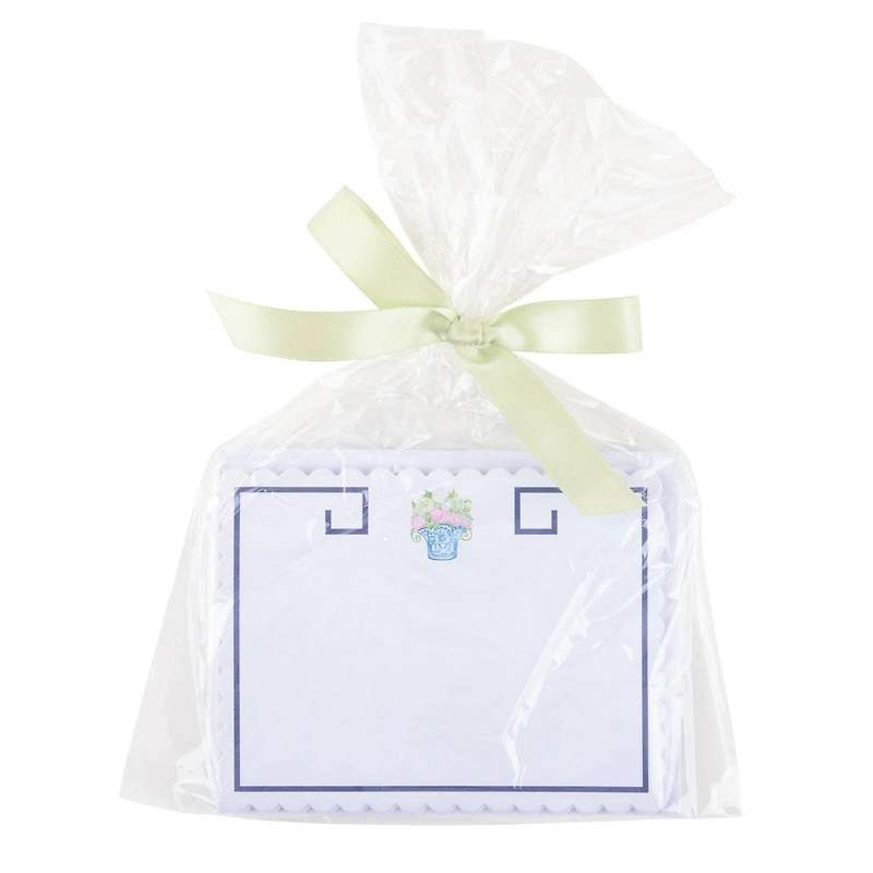 Navy Rose Scallop Note Cards