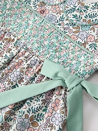 Green Floral Smocked Bloomer Set