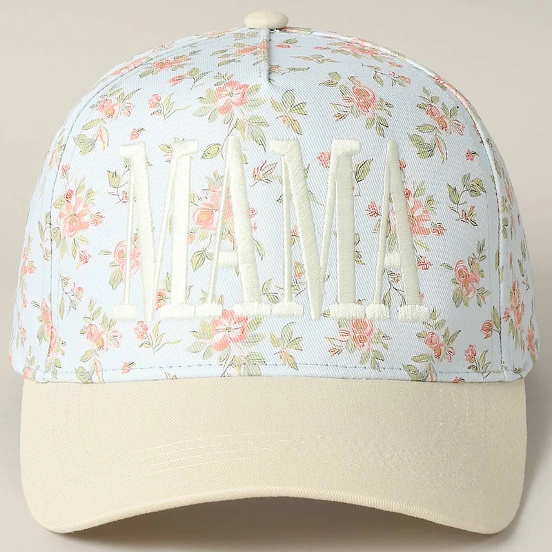 Mama Pink Embroidered Flower Hat