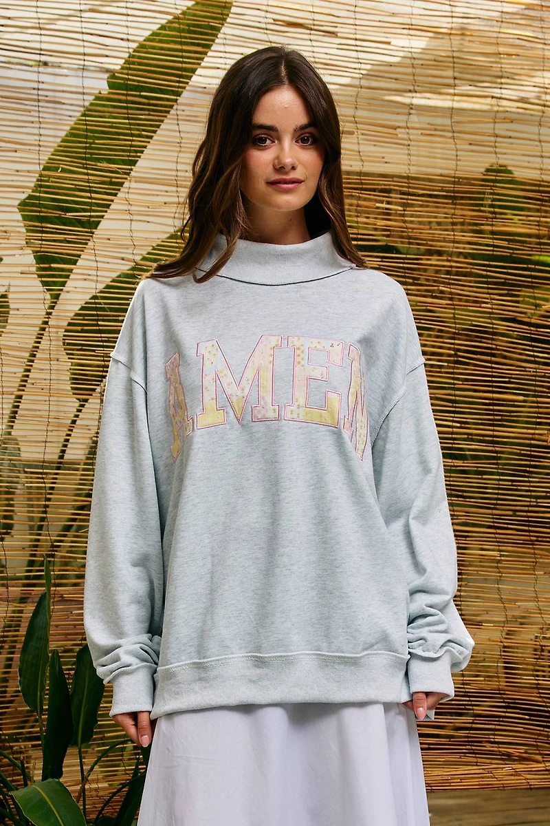 AMEN Patchwork Mock Neck
