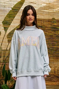 AMEN Patchwork Mock Neck