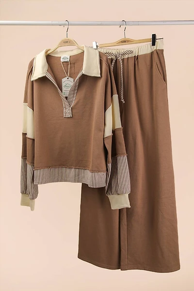 Brown Color Block Set