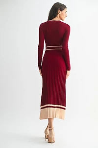Burgundy Midi Sweater Dress