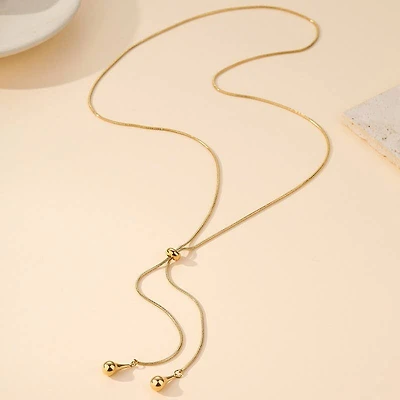 Gold Teardrop Y Necklace