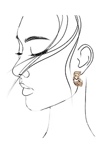 WIDE LINK CHAIN HOOP EARRINGS | 80E2342: Gold