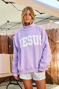 Lavender Jesus Mockneck