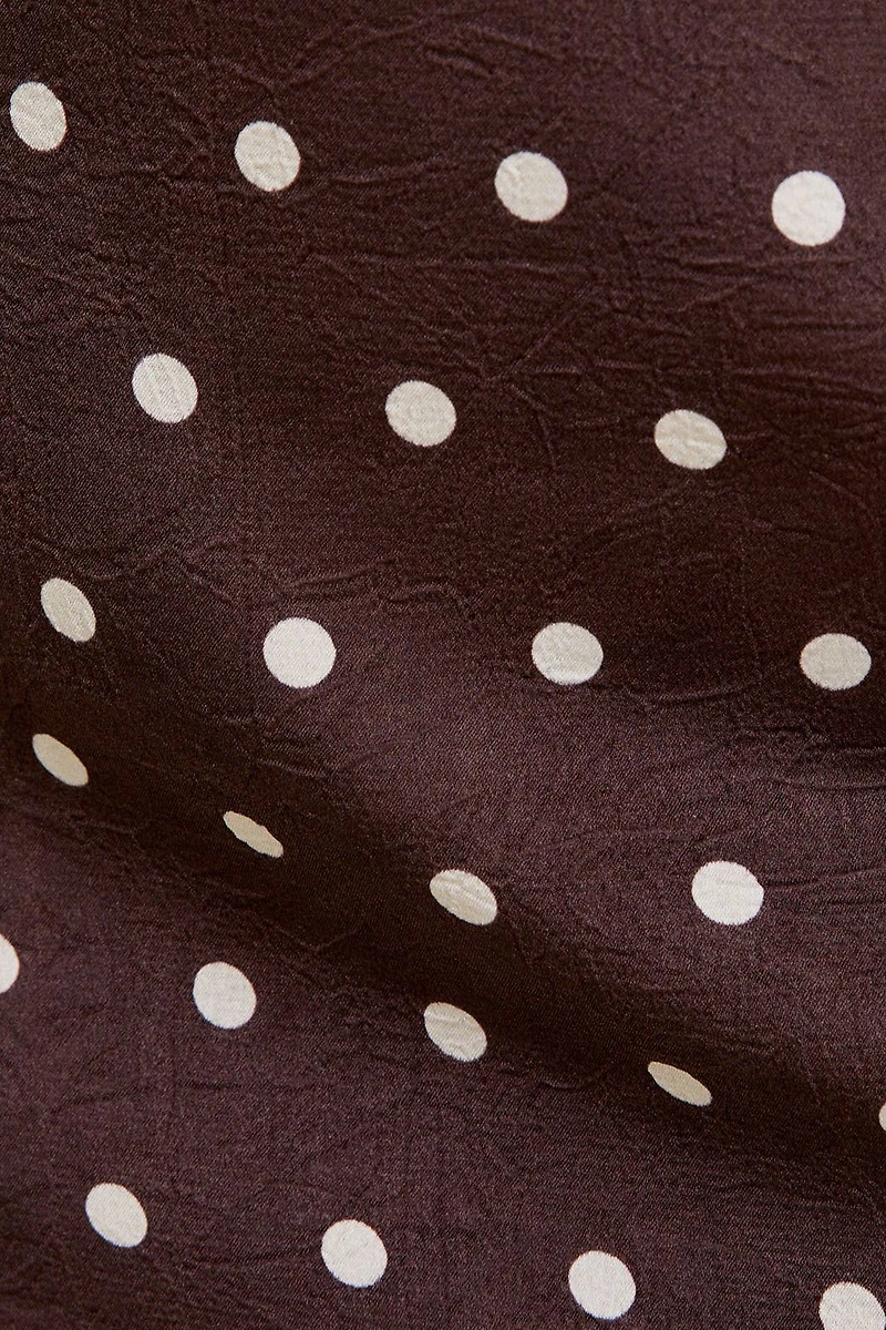 Halter Neckline Polka Dot Top & Low Rise Skirt