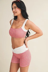 Red Gingham Sports Bra