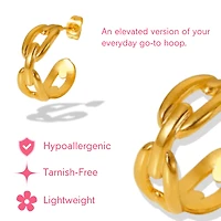 High Class Buckle 18K Gold Plated Hoops