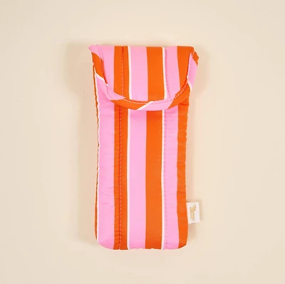 Pink & Orange Quilted Sunglass Case
