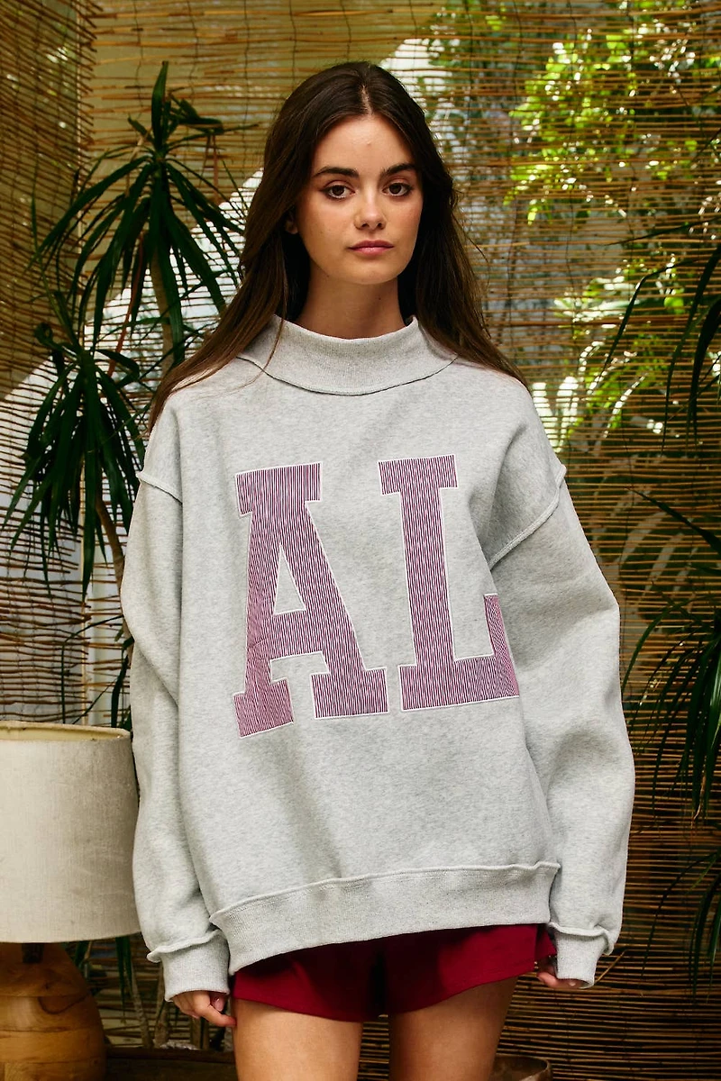 AL Stripe Mock Neck Sweatshirt