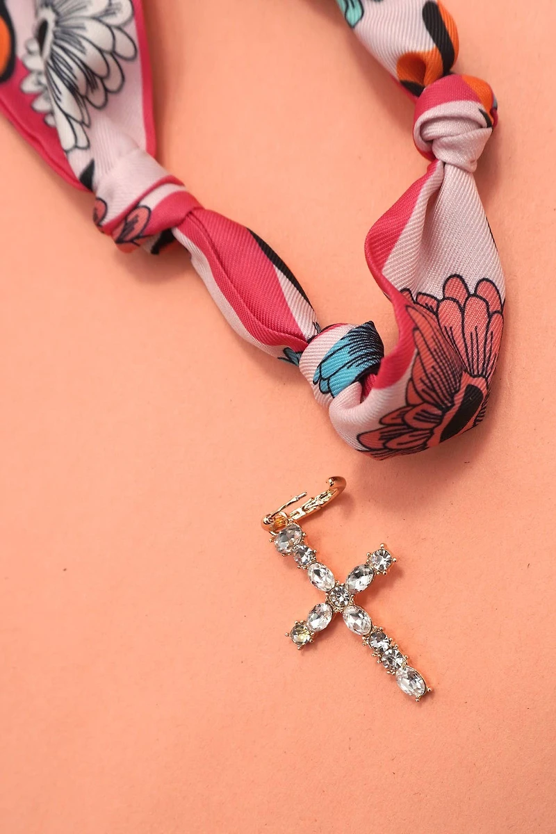 Cross Handcrafted Scarf Interchangeable Charm Necklace