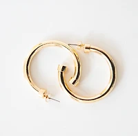 Gold Medium Acrylic Hoop Earrings