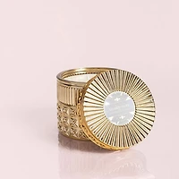 EXOTIC BLOSSOM & BASIL GILDED FACETED JAR, 11 OZ