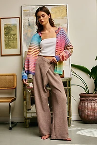 Rainbow Striped Button Down Cardigan