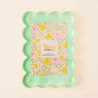 Green Rectangle Scalloped Acrylic Frame