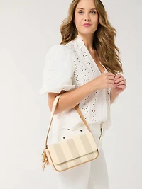 Blue & White Stripe Shoulder Purse