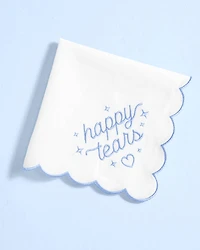 White Happy Tears Handkerchief