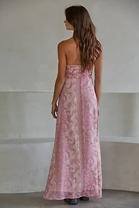 Pink Paisley Sleeveless Maxi Dress