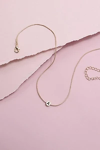 "E" ROUND SNAKE CHAIN INITIAL NECKLACE