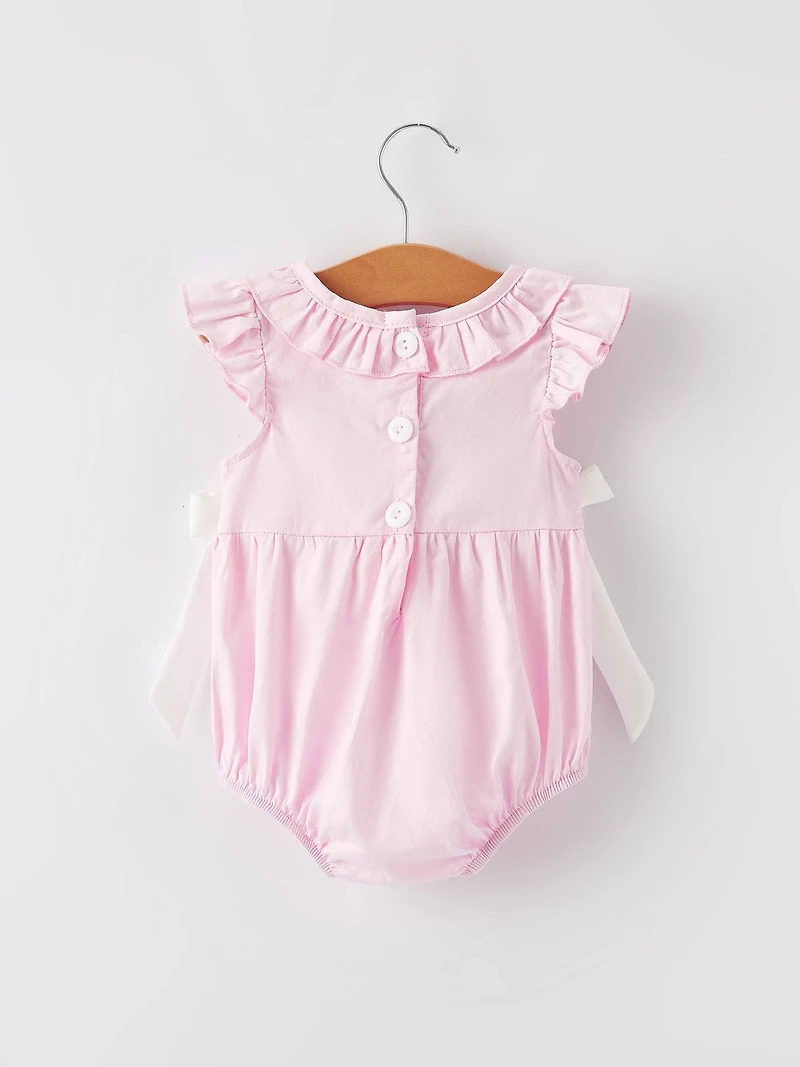 Easter Ruffles Girls Pink Romper