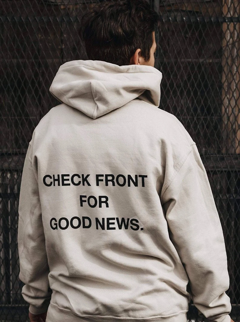 "Check Front" Sand Hoodie