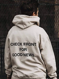 "Check Front" Sand Hoodie