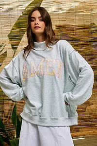 AMEN Patchwork Mock Neck
