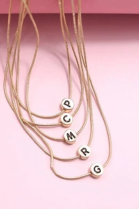 "D" ROUND SNAKE CHAIN INITIAL NECKLACE